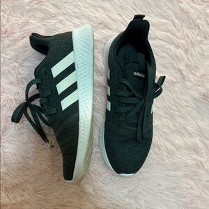 adidas Black and White Knit Casual Trainers